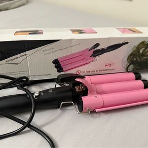 Pink Triple Barrel Hair Curler